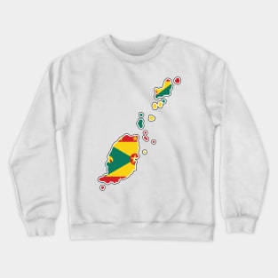 Grenada National Flag and Map Crewneck Sweatshirt